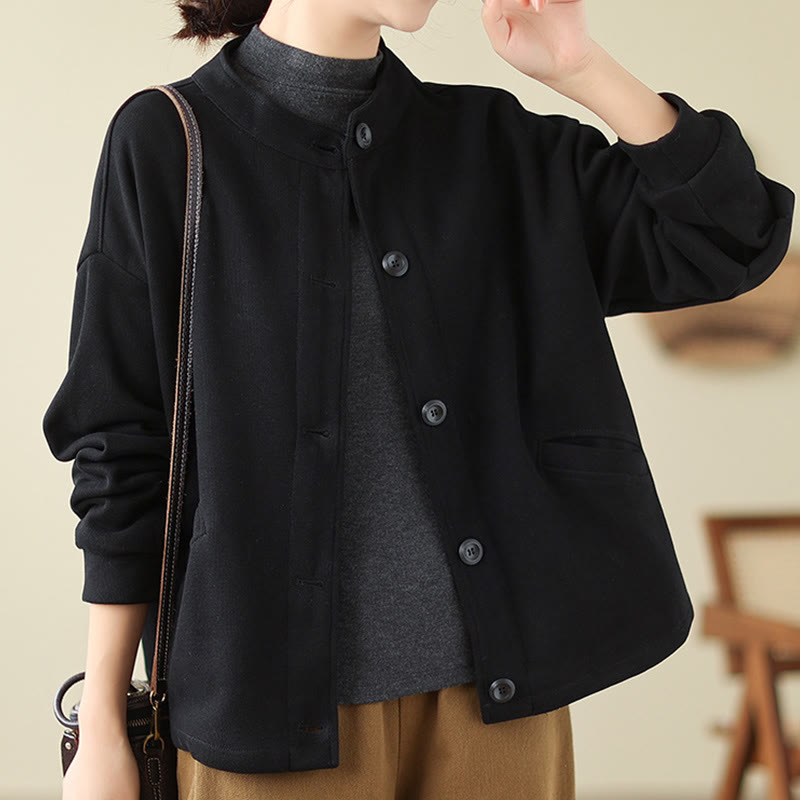 Nimara Ritual Solid Color Women's Long Sleeve Jacket With Pockets