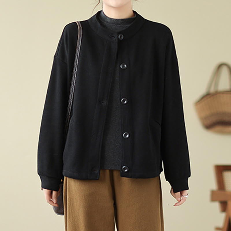 Nimara Ritual Solid Color Women's Long Sleeve Jacket With Pockets