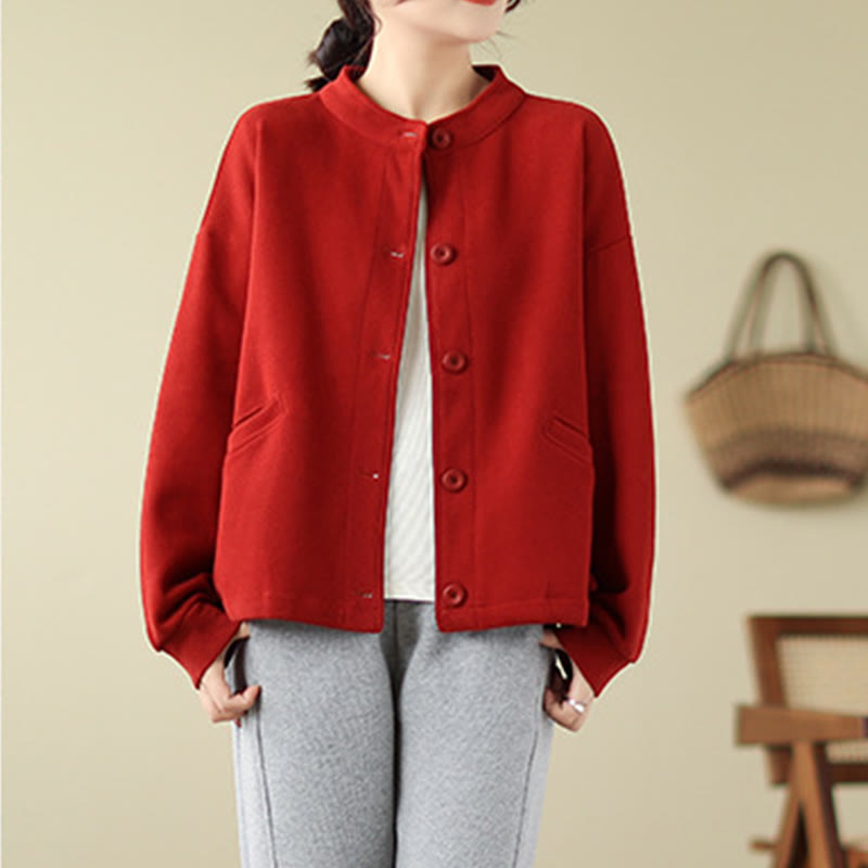 Nimara Ritual Solid Color Women's Long Sleeve Jacket With Pockets