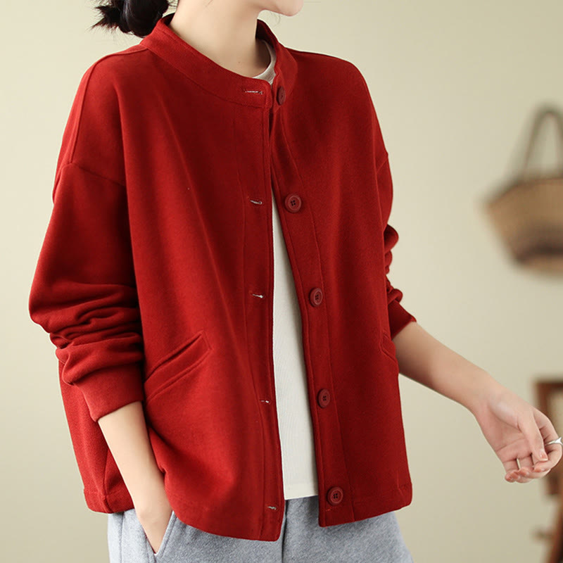 Nimara Ritual Solid Color Women's Long Sleeve Jacket With Pockets