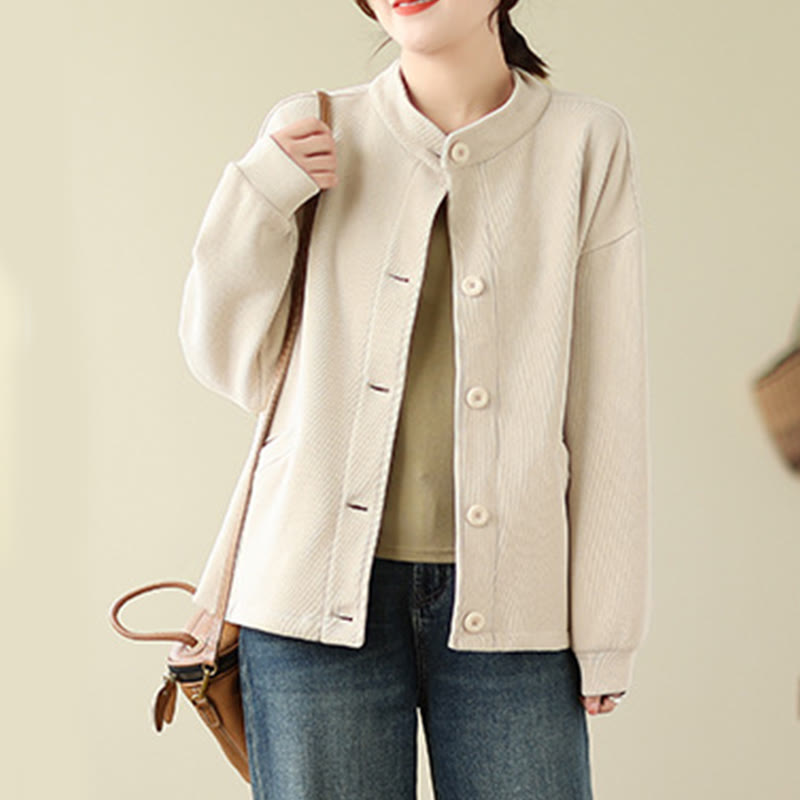 Nimara Ritual Solid Color Women's Long Sleeve Jacket With Pockets