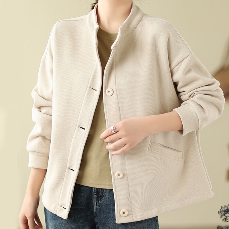 Nimara Ritual Solid Color Women's Long Sleeve Jacket With Pockets