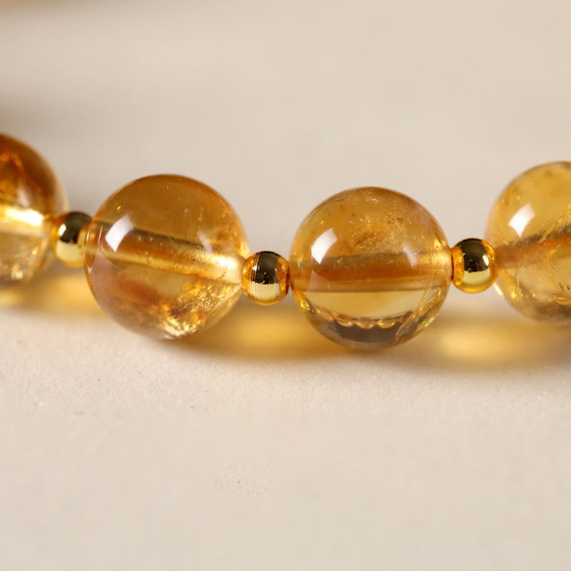 Nimara Ritual Natural Citrine Fu Character Lucky Beast Prosperity Bracelet