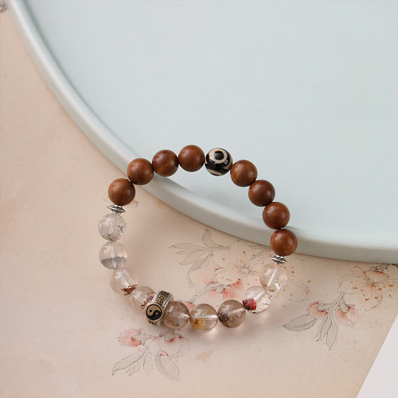 Nimara Ritual Lightning Struck Wood Red Phantom Yin Yang Protection Bracelet