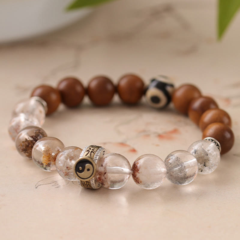 Nimara Ritual Lightning Struck Wood Red Phantom Yin Yang Protection Bracelet