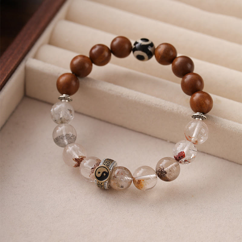 Nimara Ritual Lightning Struck Wood Red Phantom Yin Yang Protection Bracelet