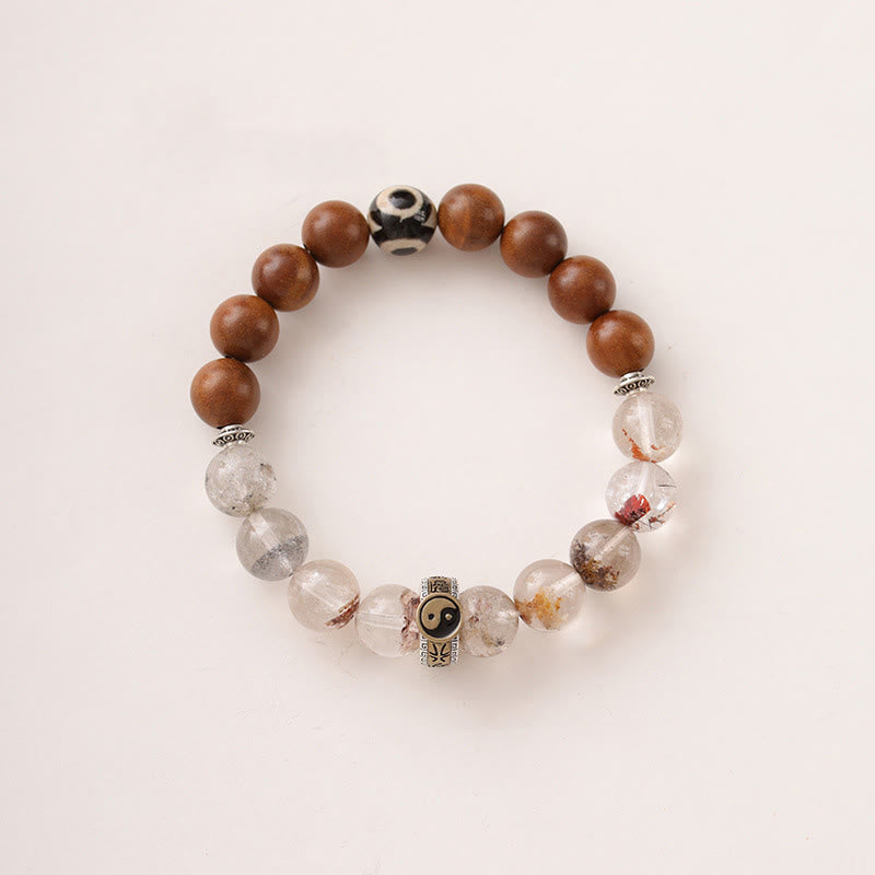 Nimara Ritual Lightning Struck Wood Red Phantom Yin Yang Protection Bracelet