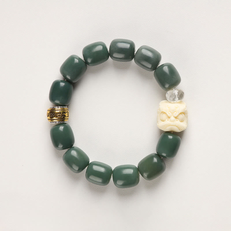 Nimara Ritual Bodhi Seed Om Mani Padme Hum Lion Head Peace Bracelet