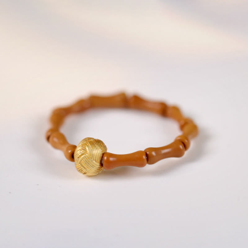 Nimara Ritual Olive Pit Bead Copper Coin Inner Strength Ring