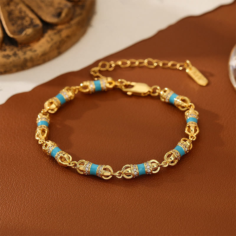 Nimara Ritual Copper Brass Plated 24k Gold Vajra Wealth Luck Bracelet