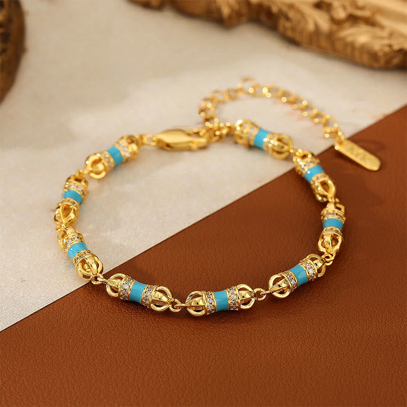 Nimara Ritual Copper Brass Plated 24k Gold Vajra Wealth Luck Bracelet