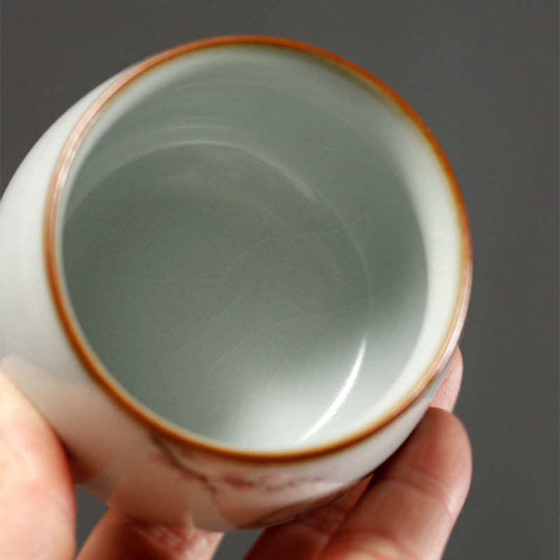 Nimara Ritual Cute Cat Branches Teacup Kung Fu Tea Cup With Gift Box