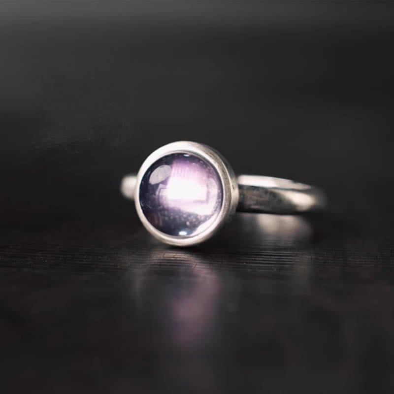 Nimara Ritual Natural 925 Sterling Silver Amethyst Adjustable Balance Ring