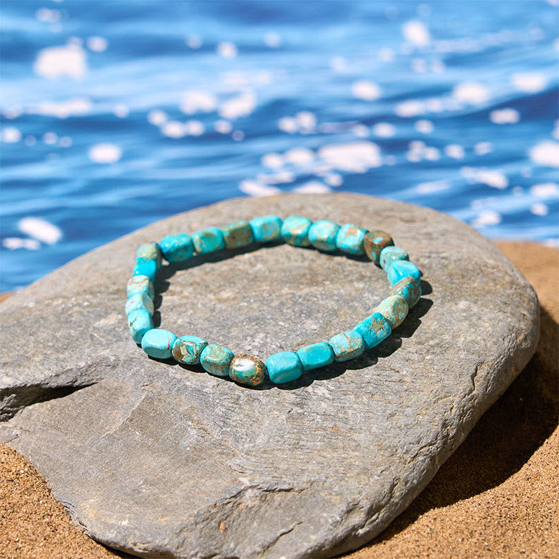 Nimara Ritual Natural Colorful Emperor Stone Oval Square Beads Anti-stress Bracelet