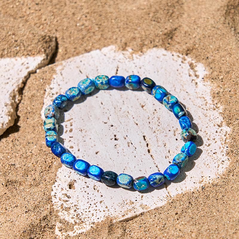 Nimara Ritual Natural Colorful Emperor Stone Oval Square Beads Anti-stress Bracelet