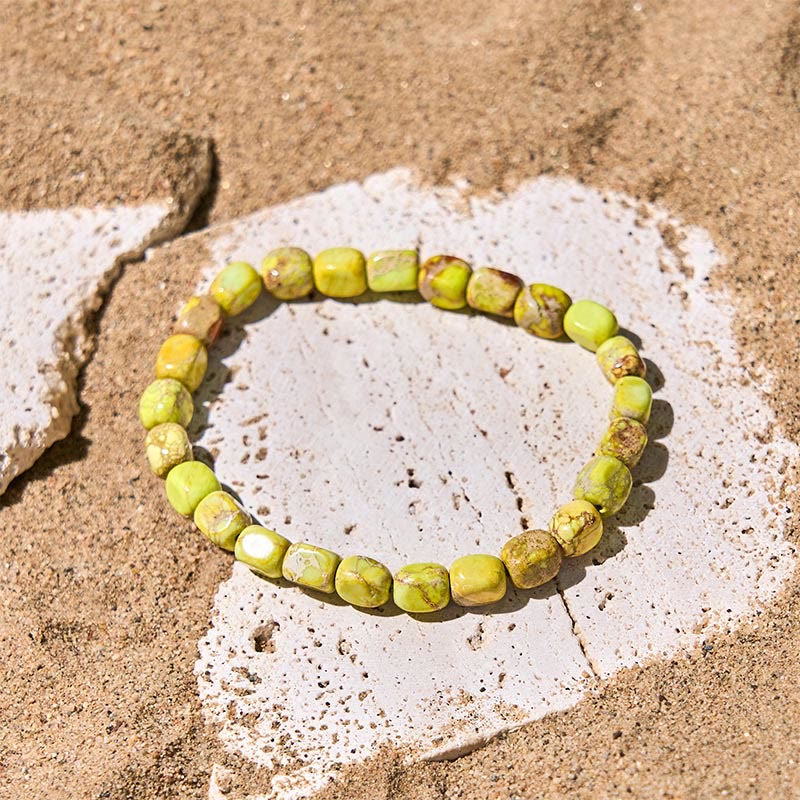 Nimara Ritual Natural Colorful Emperor Stone Oval Square Beads Anti-stress Bracelet