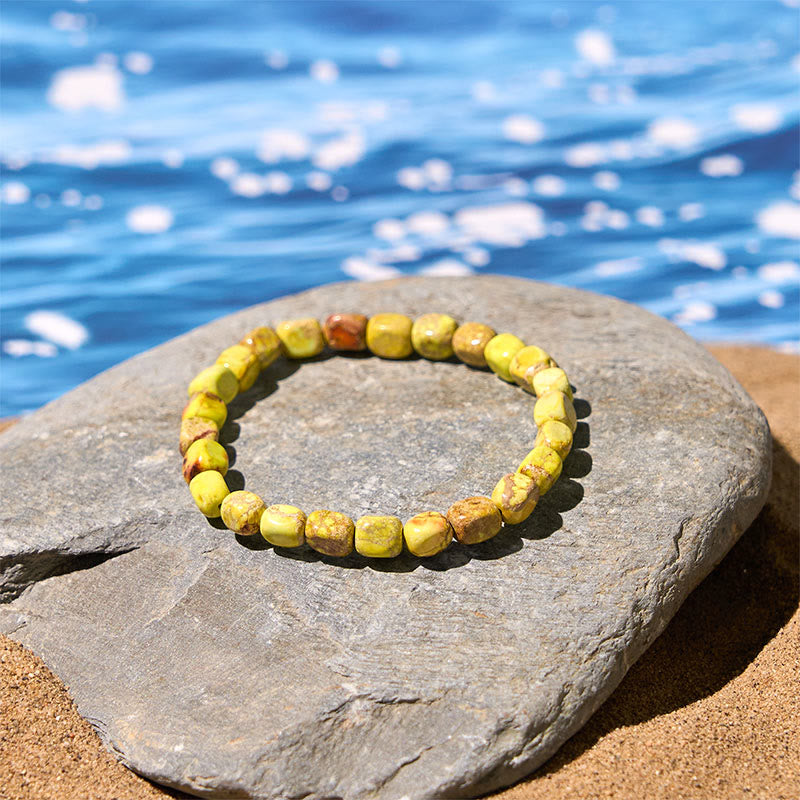 Nimara Ritual Natural Colorful Emperor Stone Oval Square Beads Anti-stress Bracelet