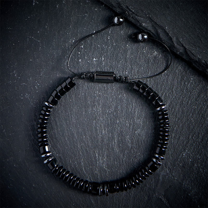Nimara Ritual Small Black Obsidian Green Aventurine Grey Jasper Tiger Eye Strength Rope Bracelet