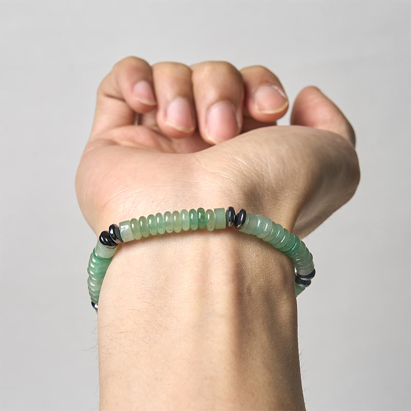 Nimara Ritual Small Black Obsidian Green Aventurine Grey Jasper Tiger Eye Strength Rope Bracelet