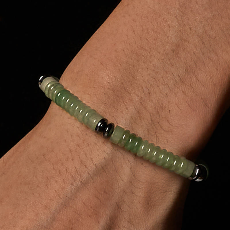 Nimara Ritual Small Black Obsidian Green Aventurine Grey Jasper Tiger Eye Strength Rope Bracelet