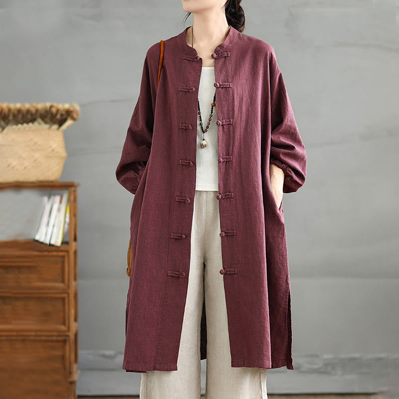Nimara Ritual Casual Frog-button Women's Coat With Pockets