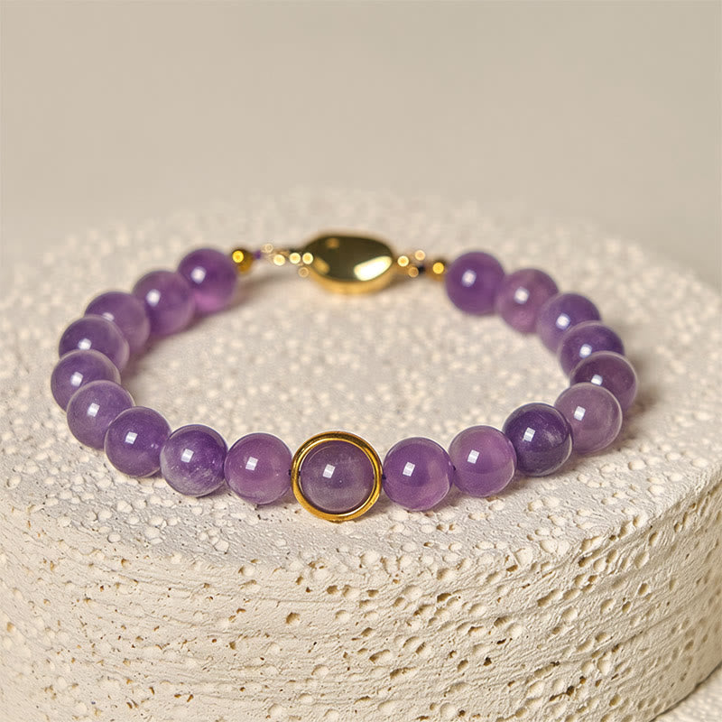 Nimara Ritual Natural Amethyst Beads Balance Relieves Stress Buckle Bracelet