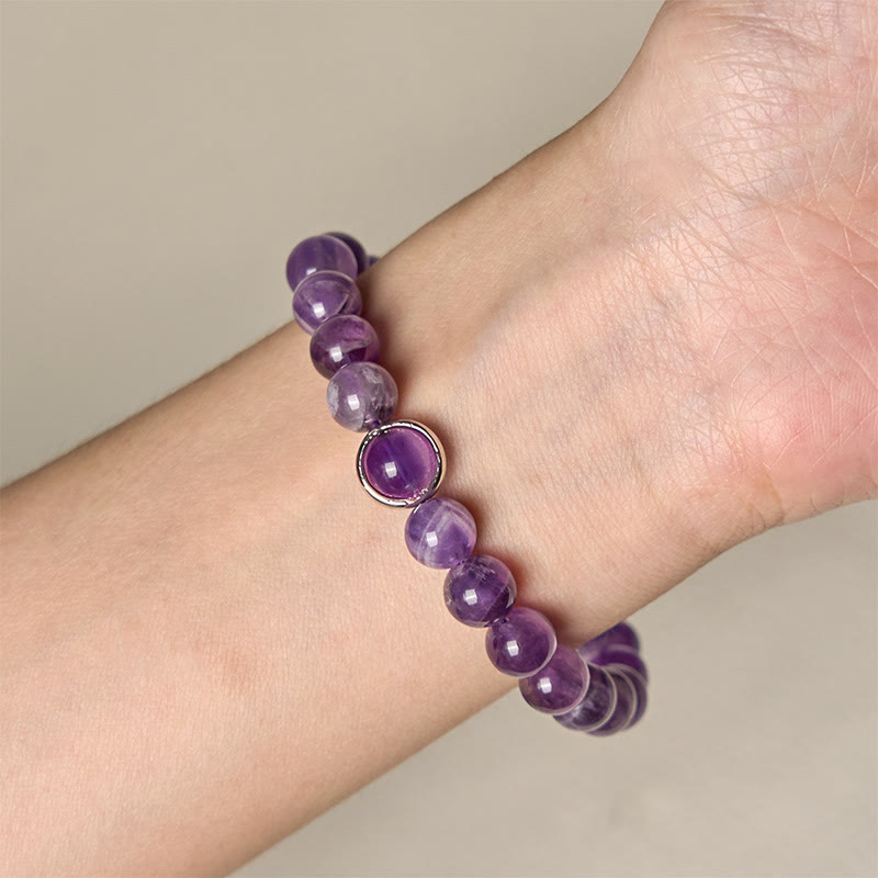 Nimara Ritual Natural Amethyst Beads Balance Relieves Stress Buckle Bracelet
