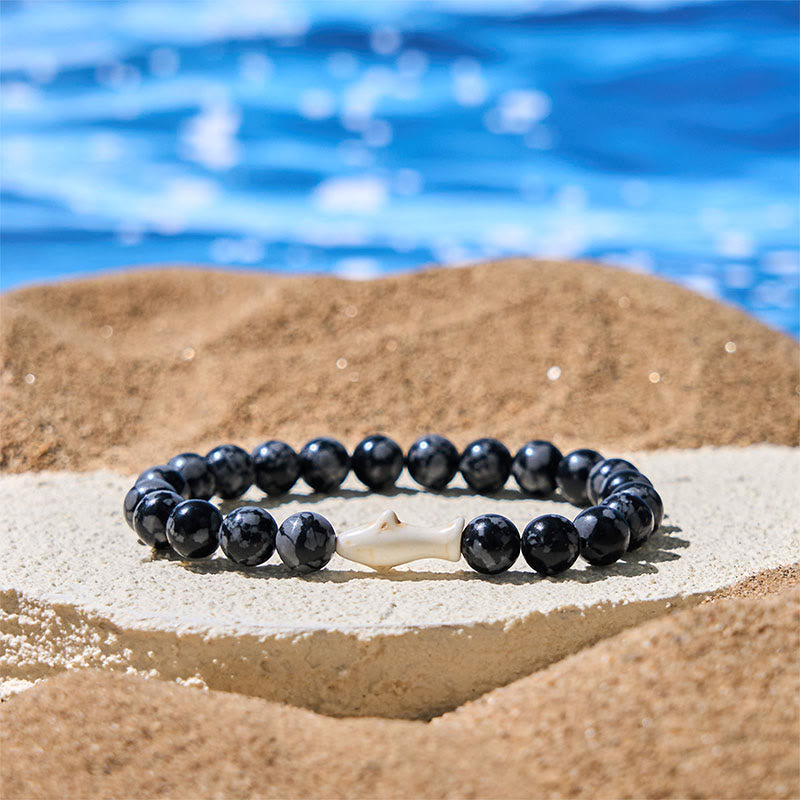 Nimara Ritual Natural Agate Stone Shark Wisdom Bracelet