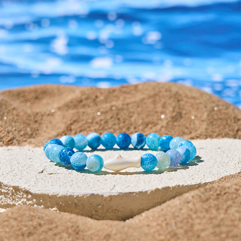 Nimara Ritual Natural Agate Stone Shark Wisdom Bracelet