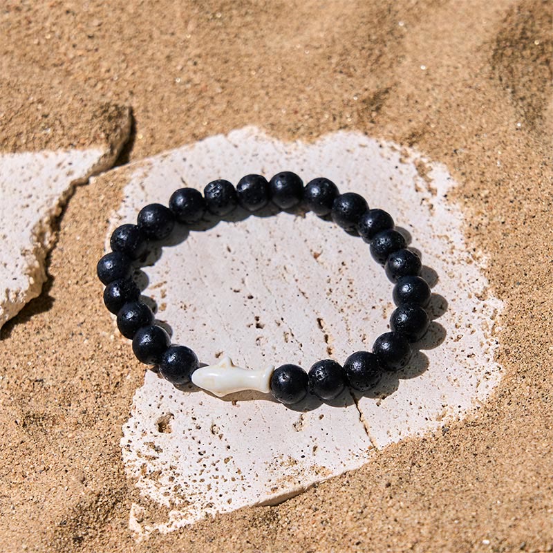 Nimara Ritual Natural Agate Stone Shark Wisdom Bracelet