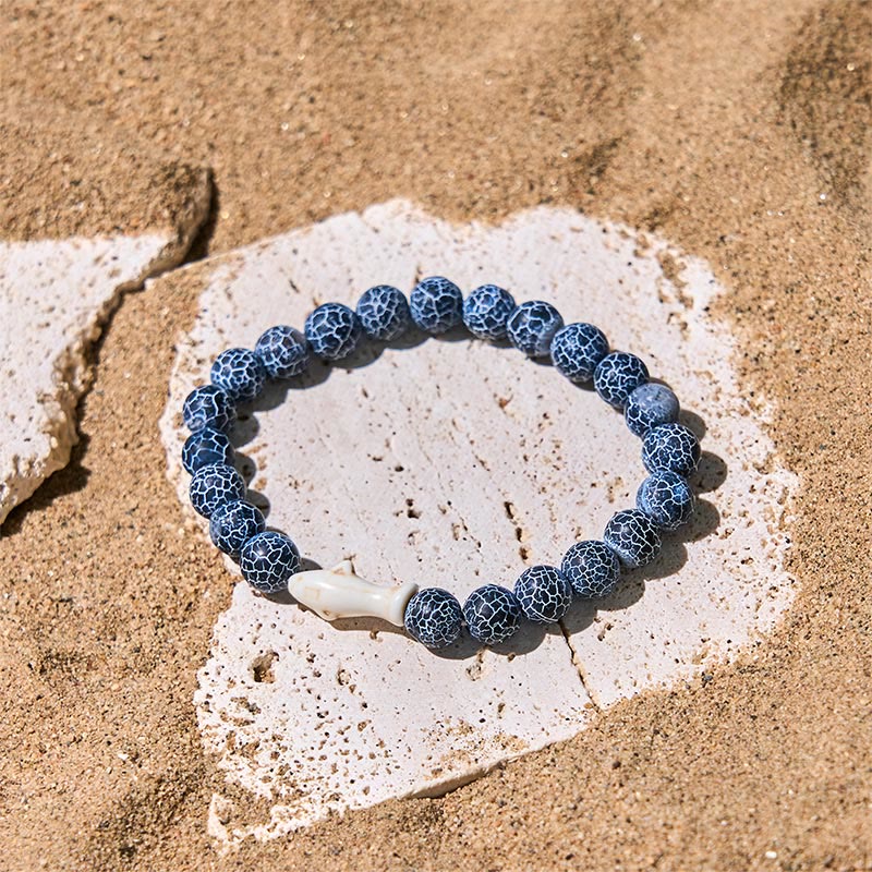 Nimara Ritual Natural Agate Stone Shark Wisdom Bracelet