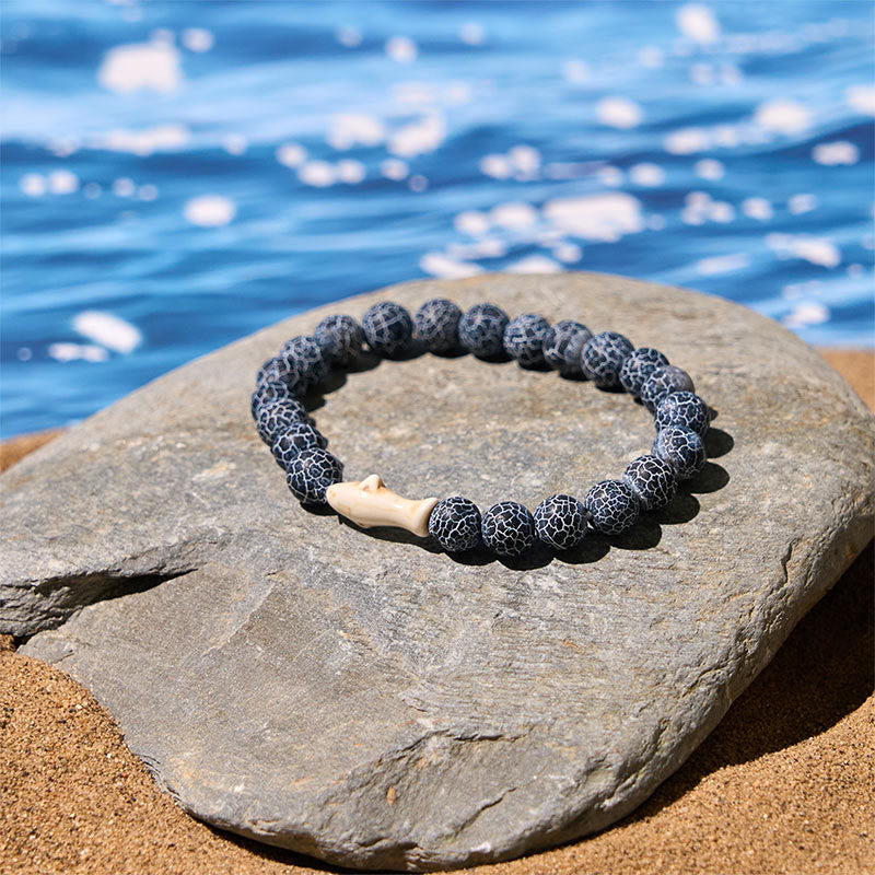 Nimara Ritual Natural Agate Stone Shark Wisdom Bracelet