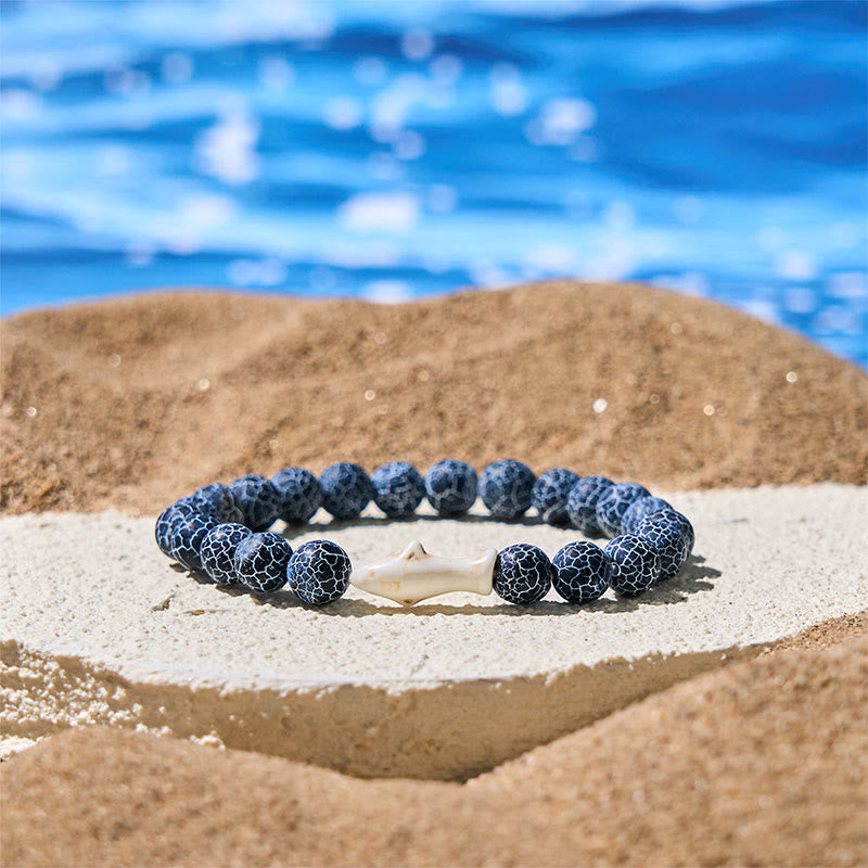 Nimara Ritual Natural Agate Stone Shark Wisdom Bracelet