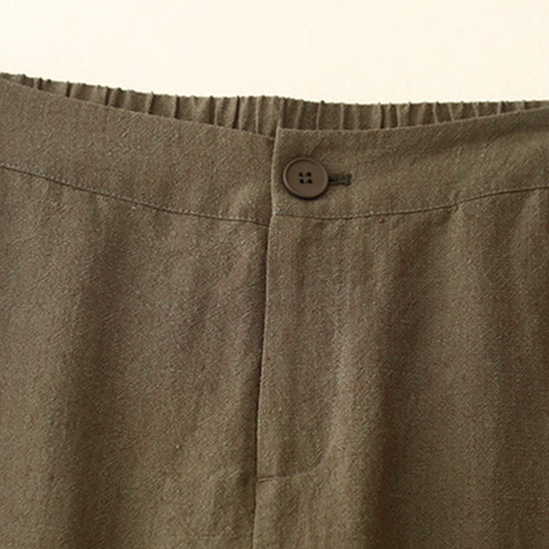 Nimara Ritual Casual Plain Women's Elastic Waist Wide Leg Pants With Pockets