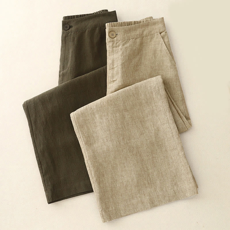 Nimara Ritual Casual Plain Women's Elastic Waist Wide Leg Pants With Pockets