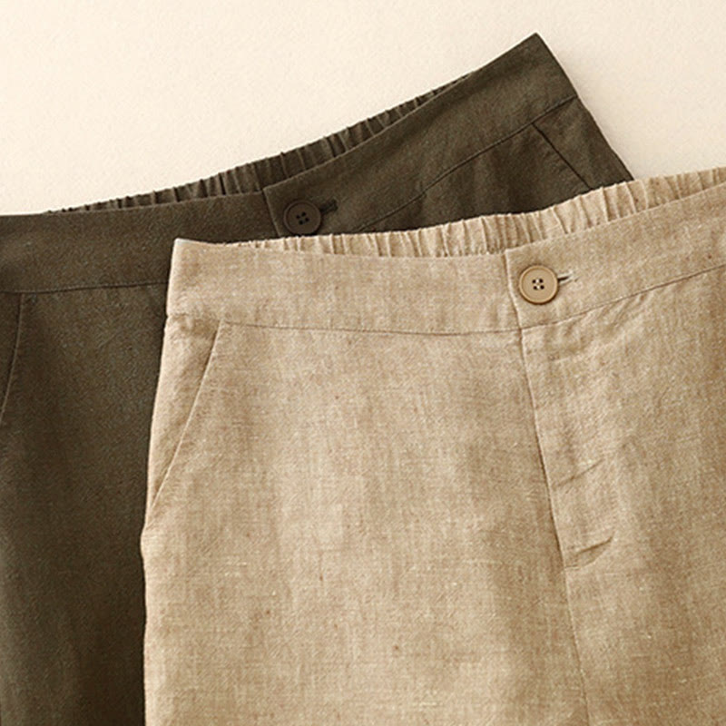 Nimara Ritual Casual Plain Women's Elastic Waist Wide Leg Pants With Pockets