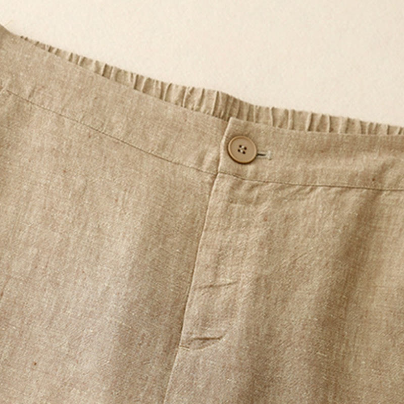 Nimara Ritual Casual Plain Women's Elastic Waist Wide Leg Pants With Pockets
