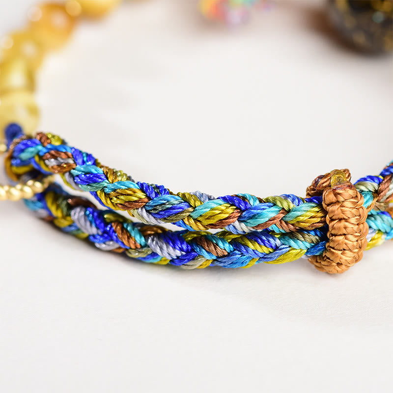 Nimara Ritual Tibetan Lacquer Bead Hand-woven Tiger Eye Stone Protection Bracelet