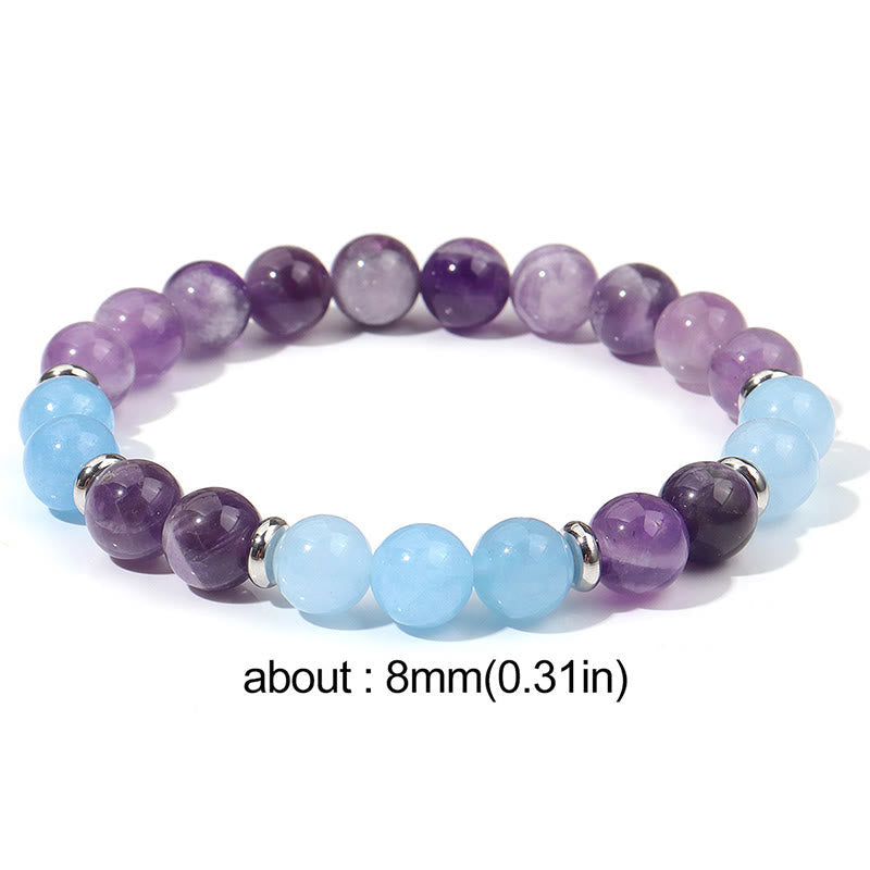 Nimara Ritual Amethyst Aquamarine Spacer Beads Peace Bracelet