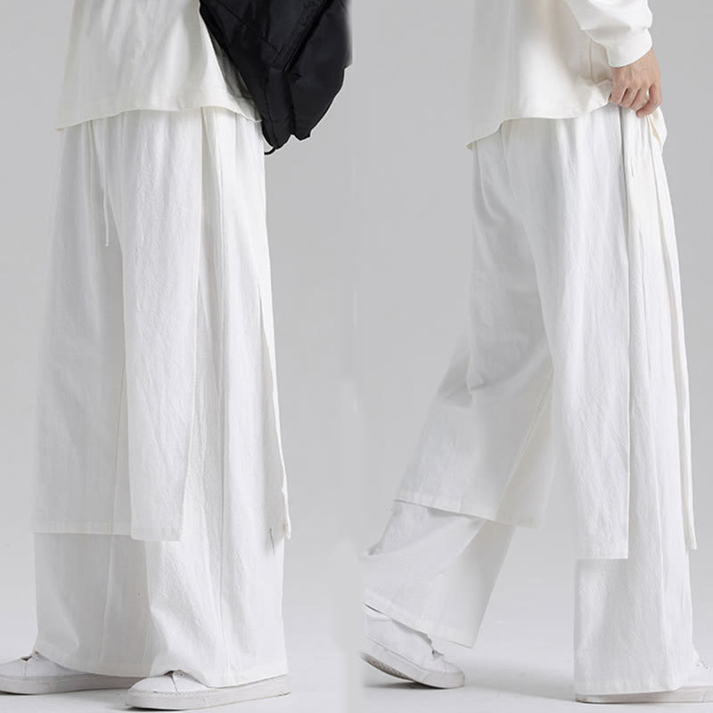 Nimara Ritual Plain Patchwork Design Men's Cotton Pants With Pockets