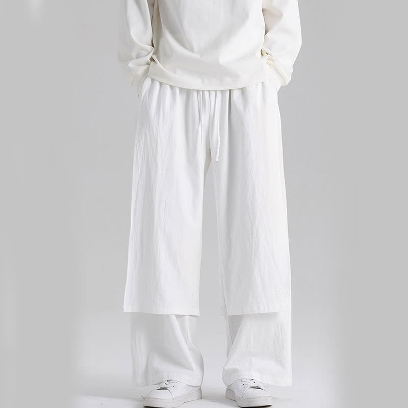 Nimara Ritual Plain Patchwork Design Men's Cotton Pants With Pockets