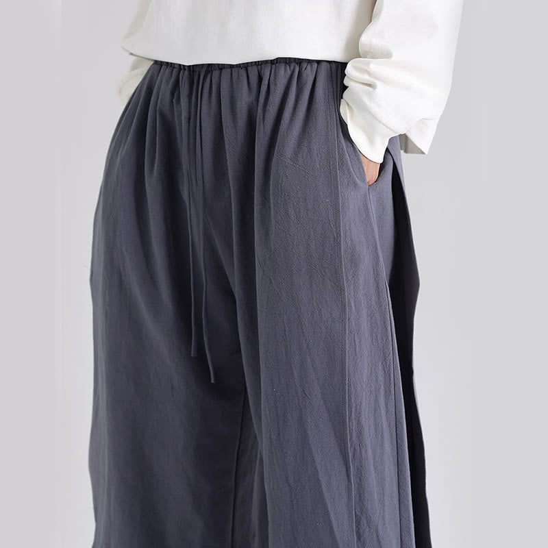 Nimara Ritual Plain Patchwork Design Men's Cotton Pants With Pockets