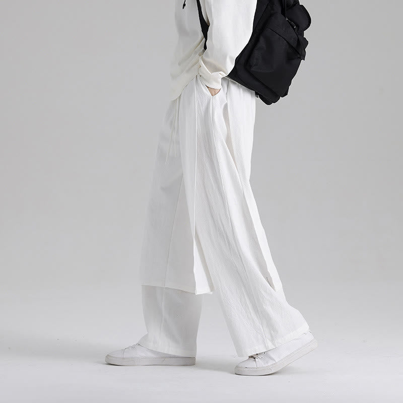 Nimara Ritual Plain Patchwork Design Men's Cotton Pants With Pockets