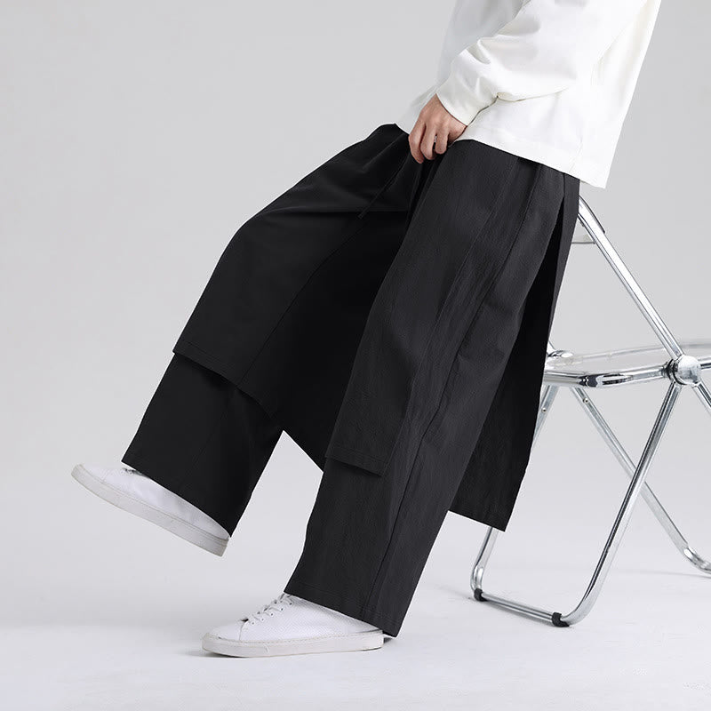 Nimara Ritual Plain Patchwork Design Men's Cotton Pants With Pockets