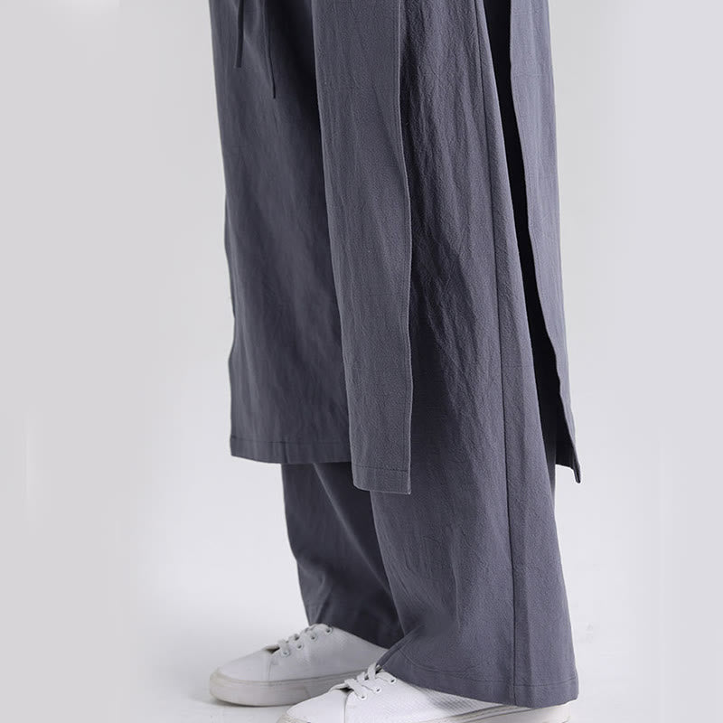 Nimara Ritual Plain Patchwork Design Men's Cotton Pants With Pockets
