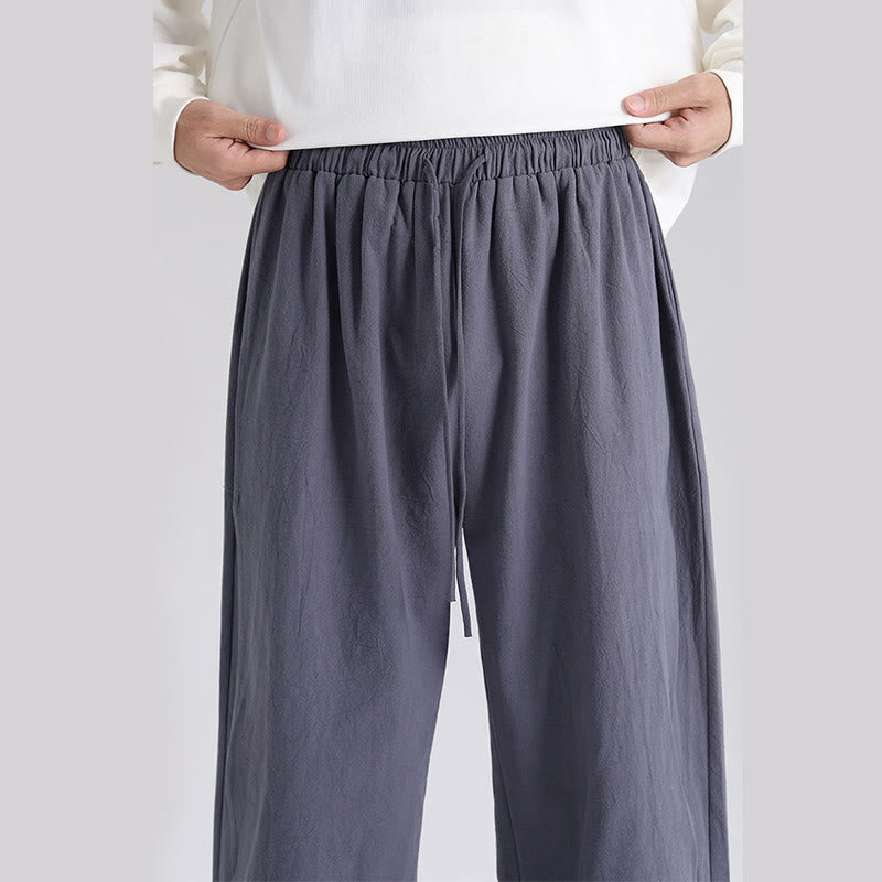 Nimara Ritual Plain Patchwork Design Men's Cotton Pants With Pockets