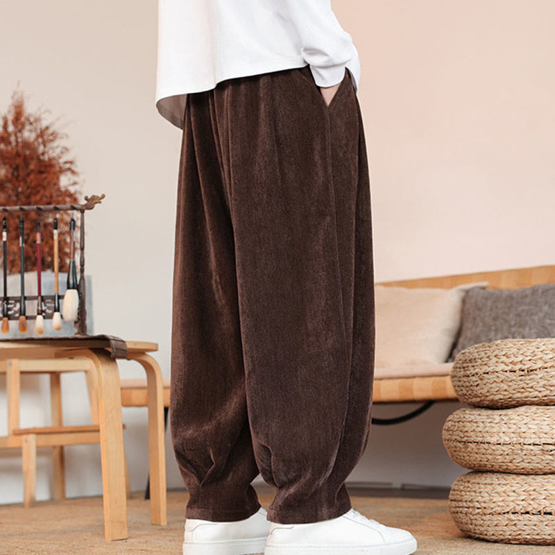 Nimara Ritual Casual Solid Color Simple Design Men's Cotton Pants With Pockets