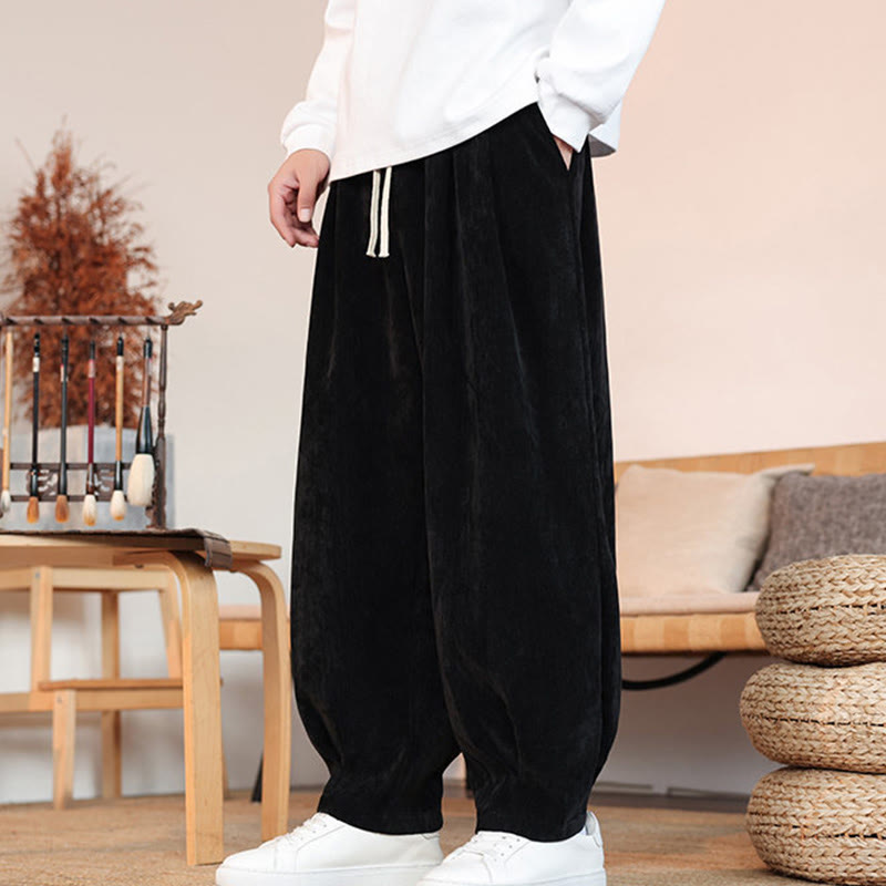 Nimara Ritual Casual Solid Color Simple Design Men's Cotton Pants With Pockets