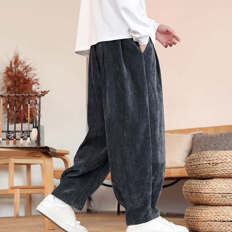 Nimara Ritual Casual Solid Color Simple Design Men's Cotton Pants With Pockets