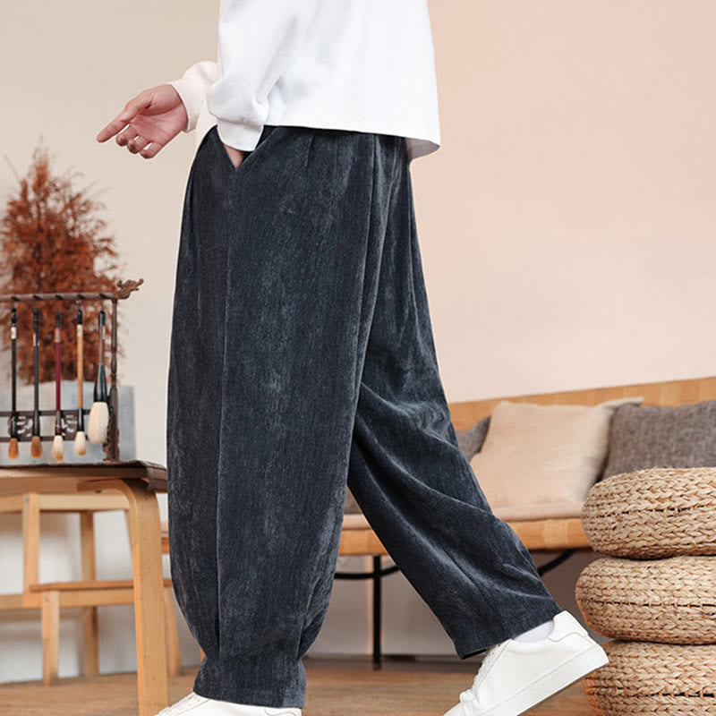 Nimara Ritual Casual Solid Color Simple Design Men's Cotton Pants With Pockets